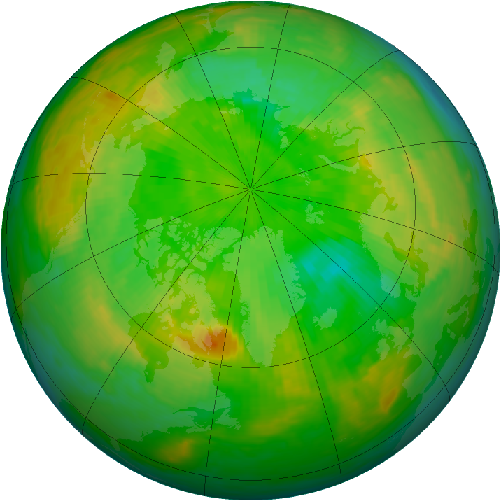 Arctic ozone map for 22 June 1986